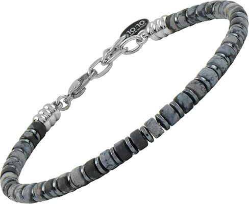 10:10 Beaded Bracelet for Men and Women – Natural Gemstone Bracelet, Hematite and Stainless Steel – Adjustable, Durable and Elegant – Made in Italy in Saudi Arabia