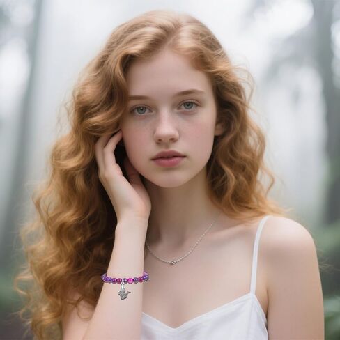 LIUANAN هدايا التمساح للنساء أساور لطيف لمحبي التمساح مجوهرات الحجر الطبيعي الجمشت in Kuwait