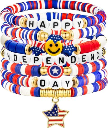 Friendship Beaded Bracelets for Women, Stackable Colorful Surfer Boho Clay Bead Stretch Bracelets in Saudi Arabia