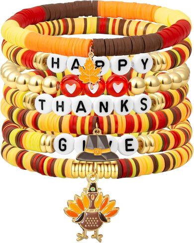 Friendship Beaded Bracelets for Women, Stackable Colorful Surfer Boho Clay Bead Stretch Bracelets in Saudi Arabia