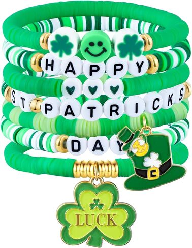 Friendship Beaded Bracelets for Women, Stackable Colorful Surfer Boho Clay Bead Stretch Bracelets in Saudi Arabia