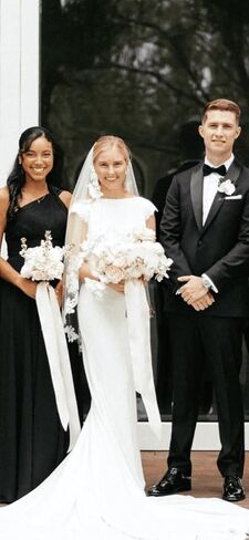 CuteMe Chiffon One Shoulder Bridesmaid Dress for Women Ruched Long Formal Dress with Pockets CC001 in Saudi Arabia