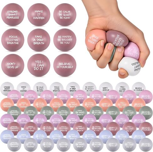 Shappy 72 Pcs Inspirational Stress Relief Balls Motivational Stress Ball Encouraging PU Bulk Squish Balls for Adults Small Therapy Fidget Relief Toys for Valentines Gifts Fidget Anxiety Anger(Blue) in Saudi Arabia