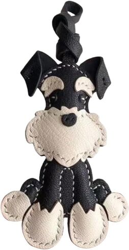 سلسلة مفاتيح أنيقة على شكل كلب شنوزر سلسلة مفاتيح عصرية مصنوعة يدويًا من الجلد للنساء هدايا عيد الميلاد in Kuwait