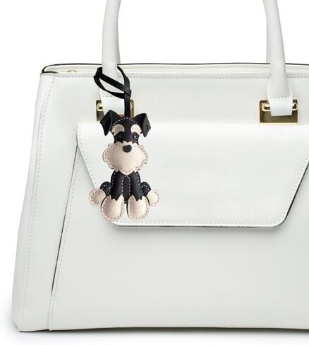 KeyChain Elegant Schnauzer Dog Keychain Fashionable Leather Charm Handmade Key chain for Women Christmas Gifts in Saudi Arabia