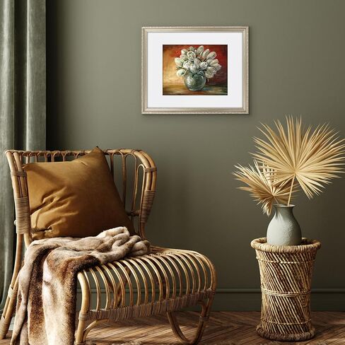 Americanflat 16x20 Picture Frame with Polished Plexiglass - Use as 11x14 Frame with Mat or Display 16x20 Photo Without Mat - Ornate Picture Frames for Wall Display - Silver in Saudi Arabia