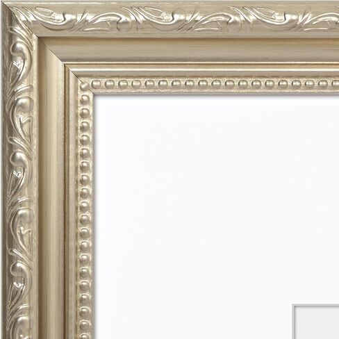 Americanflat 16x20 Picture Frame with Polished Plexiglass - Use as 11x14 Frame with Mat or Display 16x20 Photo Without Mat - Ornate Picture Frames for Wall Display - Silver in Saudi Arabia
