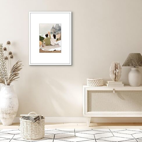 إطار ملصق Americanflat مقاس 22 × 28 مع زجاج شبكي مصقول - يُستخدم كإطار مقاس 12 × 16 مع حصيرة أو عرض صورة مقاس 22 × 28 بدون حصيرة - مجموعة مميزة - إطارات صور رفيعة لعرض الحائط - أبيض in Saudi Arabia