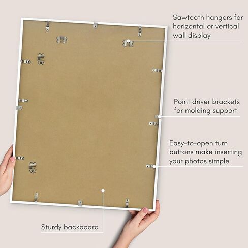 إطار ملصق Americanflat مقاس 22 × 28 مع زجاج شبكي مصقول - يُستخدم كإطار مقاس 12 × 16 مع حصيرة أو عرض صورة مقاس 22 × 28 بدون حصيرة - مجموعة مميزة - إطارات صور رفيعة لعرض الحائط - أبيض in Saudi Arabia