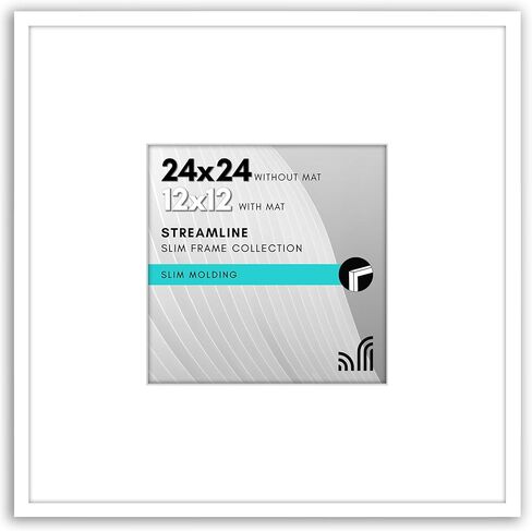 إطار ملصق Americanflat مقاس 22 × 28 مع زجاج شبكي مصقول - يُستخدم كإطار مقاس 12 × 16 مع حصيرة أو عرض صورة مقاس 22 × 28 بدون حصيرة - مجموعة مميزة - إطارات صور رفيعة لعرض الحائط - أبيض in Saudi Arabia