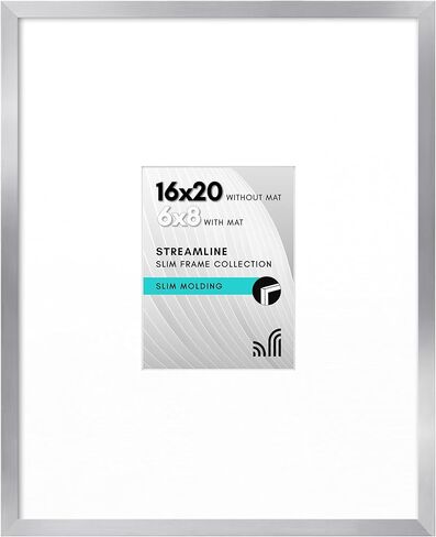 إطار ملصق Americanflat مقاس 22 × 28 مع زجاج شبكي مصقول - يُستخدم كإطار مقاس 12 × 16 مع حصيرة أو عرض صورة مقاس 22 × 28 بدون حصيرة - مجموعة مميزة - إطارات صور رفيعة لعرض الحائط - أبيض in Saudi Arabia