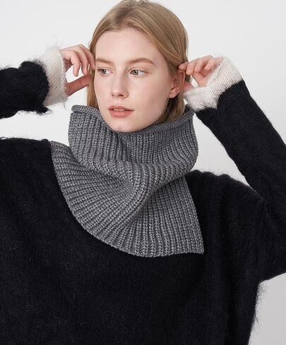 Molodo Neck Warmer Women Chunky Knitted Cowl Neck Winter Warm Cozy Soft Solid Fashion Versatile Scarf in Saudi Arabia