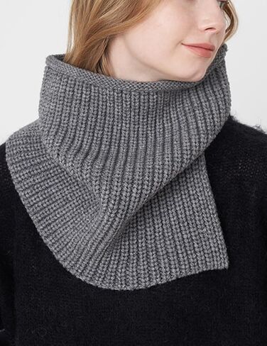 Molodo Neck Warmer Women Chunky Knitted Cowl Neck Winter Warm Cozy Soft Solid Fashion Versatile Scarf in Saudi Arabia