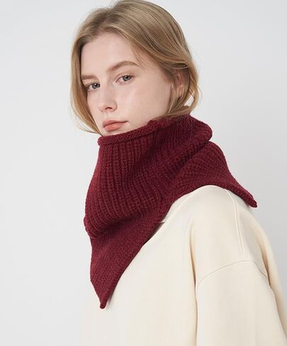 Molodo Neck Warmer Women Chunky Knitted Cowl Neck Winter Warm Cozy Soft Solid Fashion Versatile Scarf in Saudi Arabia