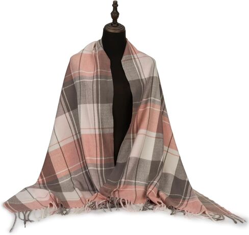 Women's Winter-Plaid-Scarf Soft Cashmere Feels Warm-Shawl Tartan Scarves Long Blanket Wraps in Saudi Arabia