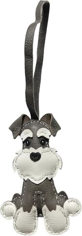 KeyChain Elegant Schnauzer Dog Keychain Fashionable Leather Charm Handmade Key chain for Women Christmas Gifts in Saudi Arabia