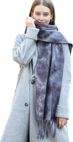 Wander Agio Women’s Tie-Dye Scarf Soft Cashmere-Like Winter Wrap Long Lightweight Shawl with Tassel Fashion Scarves in Saudi Arabia