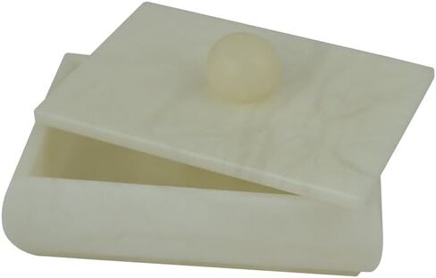 Handcarved Alabaster Stone Jewlrey Box Imported from Italy 6" Wide in Cream in Saudi Arabia