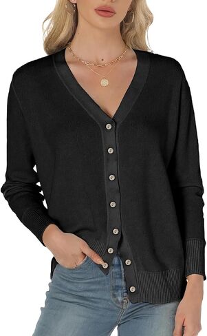 Women's Long Sleeve Knit Cardigan – Button-Up Sweater for Fall & Winter in Saudi Arabia