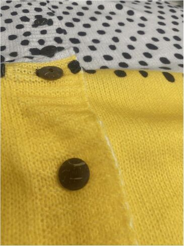 GORGLITTER Women's Polka Dots Sweater Color Block Long Sleeve Button Down Trendy Cardigan in Saudi Arabia