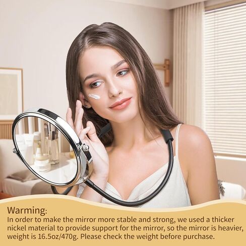 Double-Sided Mirror to See Back of Head, Hands Free Adjustable Mirrors Hung Around The Neck, Two Way Mirror for Women Man Makeup, Self Haircut, Standard Viewing and 5X Magnification 360° Mirrors in Saudi Arabia