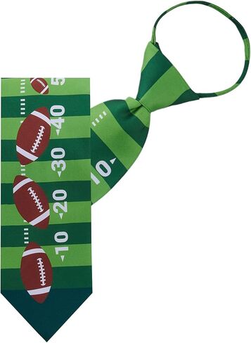 Jacob Alexander Men's Football Field Yard Lines Pre-Tied Zipper Neck Tie - Green in Saudi Arabia