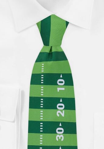 Jacob Alexander Men's Football Field Yard Lines Pre-Tied Zipper Neck Tie - Green in Saudi Arabia