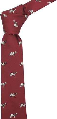King & Priory Burgundy Red Embroidered Cow Tie in Saudi Arabia