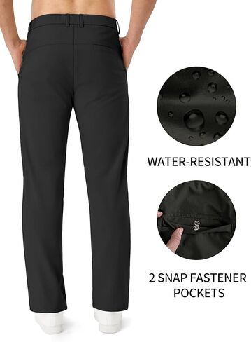 Mens Golf Pants Waterproof Stretch Work Pants 30"/32"/34" Quick Dry Lightweight Casual Comfy Trousers with Pockets in Saudi Arabia