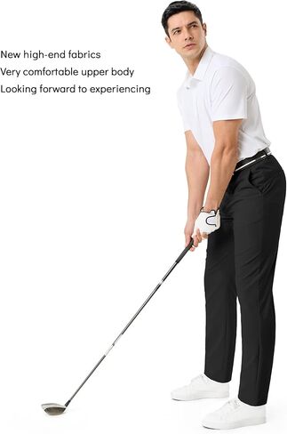 Mens Golf Pants Waterproof Stretch Work Pants 30"/32"/34" Quick Dry Lightweight Casual Comfy Trousers with Pockets in Saudi Arabia
