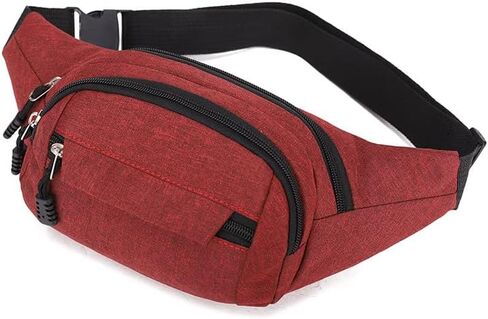 Slanting Cross Simple Casual Multifunctional Waist Pack,Red in Saudi Arabia