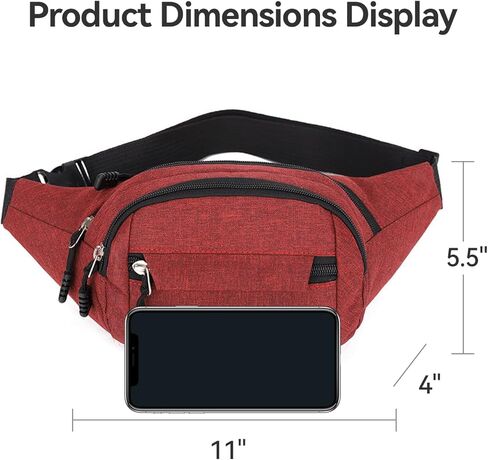 Slanting Cross Simple Casual Multifunctional Waist Pack,Red in Saudi Arabia