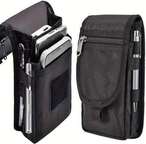 Flip Phone Belt Bag for Men - Portable, Leather, Casual, Suitable for Middle-Aged and Elderly in Saudi Arabia