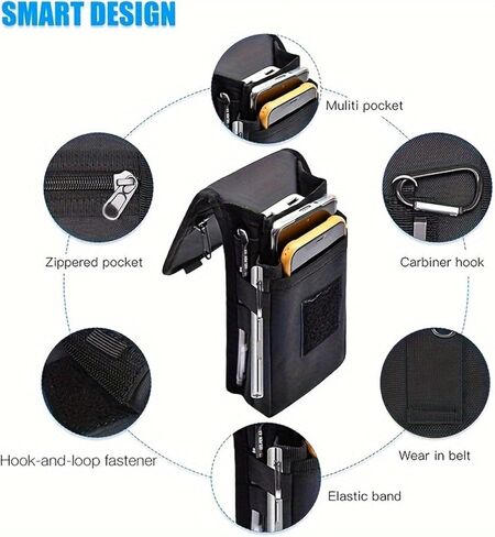 Flip Phone Belt Bag for Men - Portable, Leather, Casual, Suitable for Middle-Aged and Elderly in Saudi Arabia