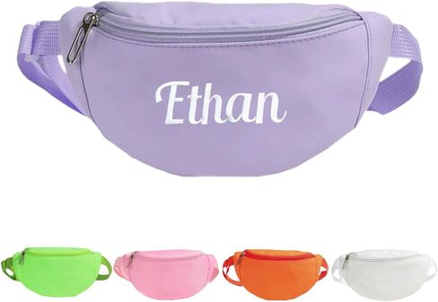 حزمة فاني شخصية، حقيبة حزام اسم مطرزة مخصصة، حقيبة كروس محفظة للفتيات والأولاد، أساسيات السفر العصرية اللطيفة للمراهقات (أسود) in Kuwait