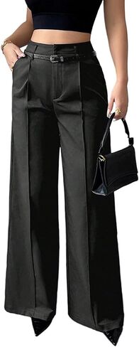 NRTHYE Business Casual Pants for Women High Waisted Straight Wide Leg Work Trousers Dress Suit Pants with Pockets in Saudi Arabia