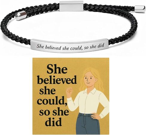 72ore She Believed She Could So Did Bracelet Inspirational Bracelets for Women Encouragement Inspirational Gifts for Women Christmas Stocking in Saudi Arabia