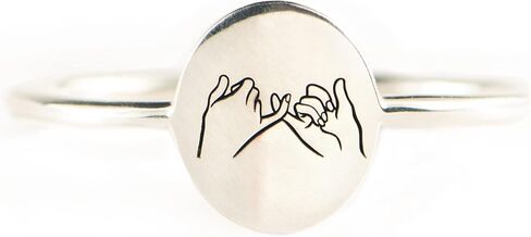 STORYJEWELLERY خاتم الوعد الخنصر لأفضل الأصدقاء، خواتم الصداقة، خاتم الوعد الخنصر الفضي للأصدقاء، هدايا لأفضل صديق للنساء، أفضل هدايا عيد ميلاد للنساء in Kuwait