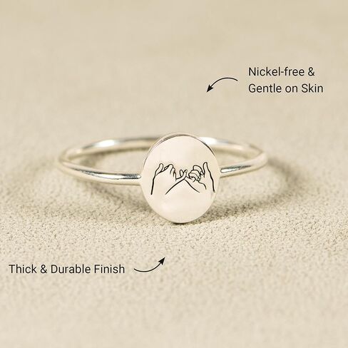 STORYJEWELLERY خاتم الوعد الخنصر لأفضل الأصدقاء، خواتم الصداقة، خاتم الوعد الخنصر الفضي للأصدقاء، هدايا لأفضل صديق للنساء، أفضل هدايا عيد ميلاد للنساء in Kuwait