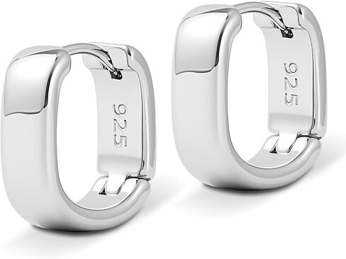 Small Hoop Earrings for Women, 925 Sterling Silver Chunky Hoops Earrings, Hypoallergenic Huggie Hoops, Small Thick Huggie Hoop Earrings for Jewelry Gifts in Saudi Arabia
