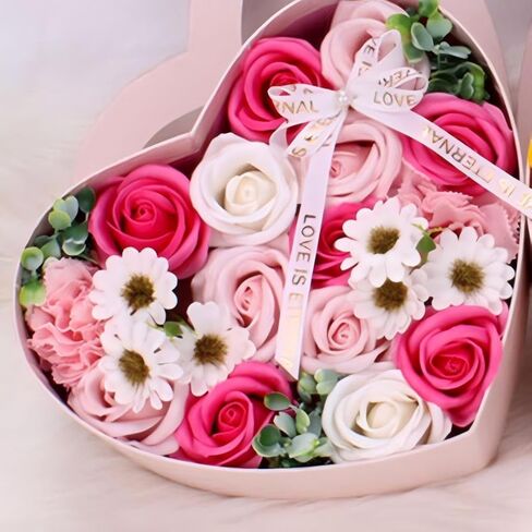Forever Flowers,Preserved Roses in Box,Valentines Day Gift,Gift for Her, Gifts for Women,Birthday Gifts for Women,Gifts for Wife,Eternal Roses, Soap Flower Roses Gift for Valentines Day (baby pink) in Saudi Arabia