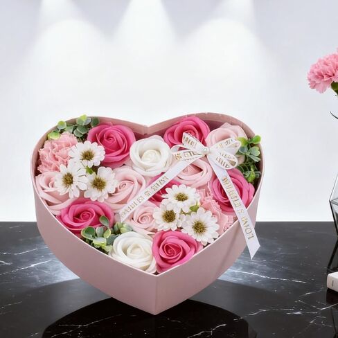 Forever Flowers,Preserved Roses in Box,Valentines Day Gift,Gift for Her, Gifts for Women,Birthday Gifts for Women,Gifts for Wife,Eternal Roses, Soap Flower Roses Gift for Valentines Day (baby pink) in Saudi Arabia