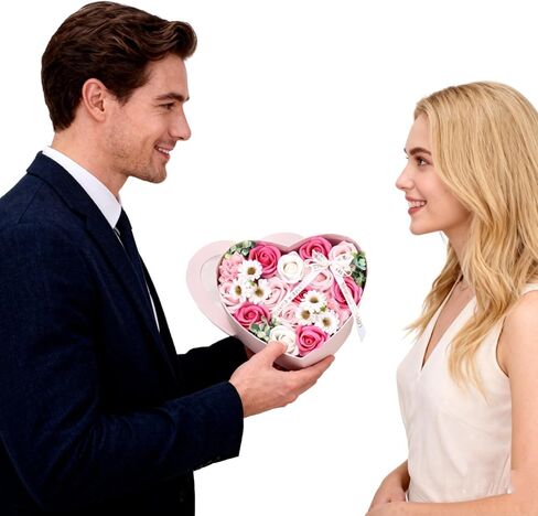 Forever Flowers,Preserved Roses in Box,Valentines Day Gift,Gift for Her, Gifts for Women,Birthday Gifts for Women,Gifts for Wife,Eternal Roses, Soap Flower Roses Gift for Valentines Day (baby pink) in Saudi Arabia