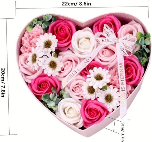 Forever Flowers,Preserved Roses in Box,Valentines Day Gift,Gift for Her, Gifts for Women,Birthday Gifts for Women,Gifts for Wife,Eternal Roses, Soap Flower Roses Gift for Valentines Day (baby pink) in Saudi Arabia