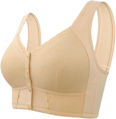Front Closure Bras for Women Full Coverage Comfort Wireless T-Shirt Support Soft Snap Closing Everyday Bra in Saudi Arabia