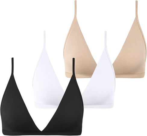 INIBUD Bralette for Women Removable Padded Bra Yoga Seamless V Neck Triangle Adjustable Straps Wireless in Saudi Arabia