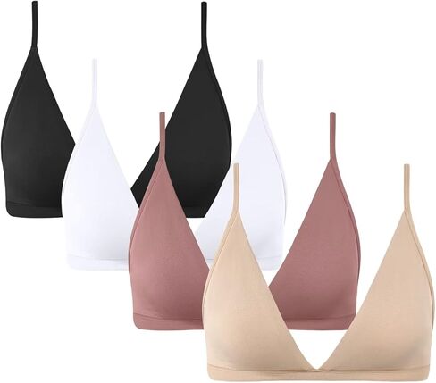 INIBUD Bralette for Women Removable Padded Bra Yoga Seamless V Neck Triangle Adjustable Straps Wireless in Saudi Arabia