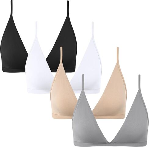 INIBUD Bralette for Women Removable Padded Bra Yoga Seamless V Neck Triangle Adjustable Straps Wireless in Saudi Arabia