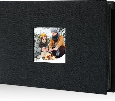 Photo Album Slip in Fit 4x6 Photos, Cloth Cover Memory Book with DIY Window for Family Baby Wedding, Travel 200 Pockets Beige in Saudi Arabia