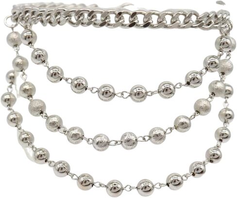 Women Western Fashion Silver Metal Boot Chain Bracelet Shoe Anklet Balls Strand Waves Charm in Saudi Arabia